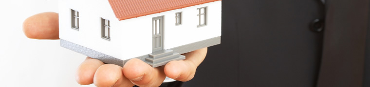 Hand holding a house
